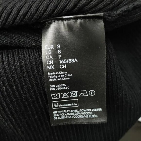 Pringle of Scotland Mock Turtleneck Black Ribbed Knit dress by H&M Size S - Picture 5 of 5